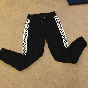 Lace up side sweatpants